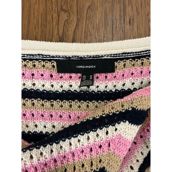 Vero Moda SHAJI COTTON BLEND KNIT HALTER TOP BIRCH STRIPES. Size M. NWOT - Picture 7 of 9